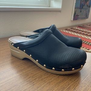 Dansko Black Clogs with Gold Studs Size 40